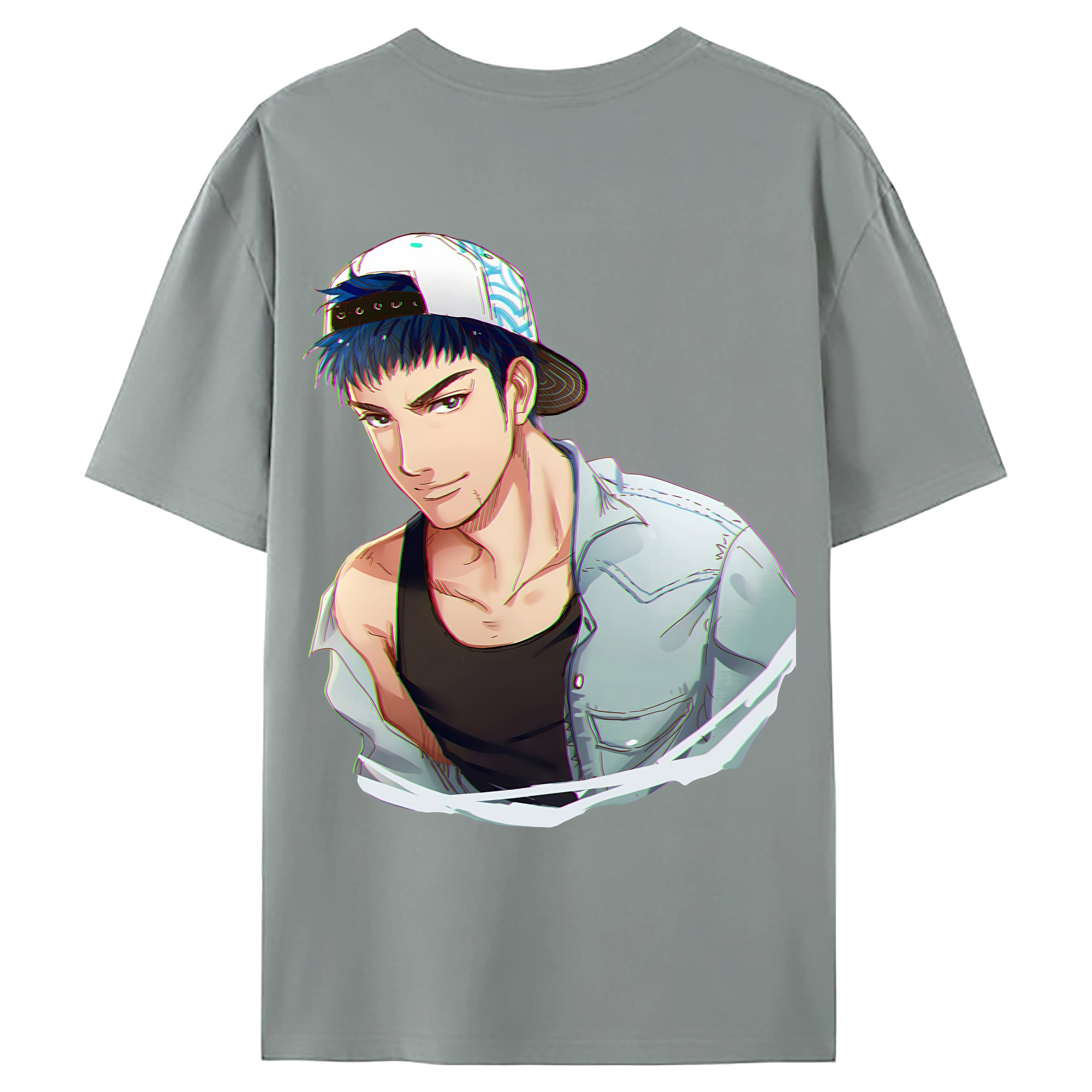 （画像用） SLAM DUNK／スラムダンク 綿100％ メンズ半袖Tシャツ（バックプリント） 通気性